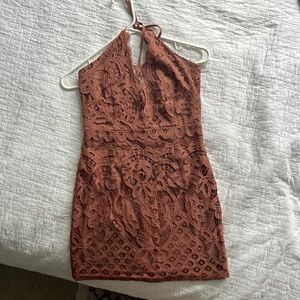 TOBI brown lace mini dress (from lulus.com) size small. Worn once